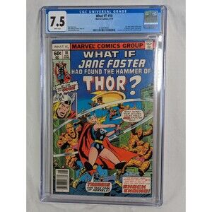 Marvel What If #10 1st Appearance of Jane Foster as Thor CGC 7.5 VF White Pages